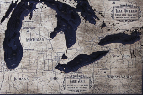 Great Lakes Laser-Cut Wall Art – 24" × 18"