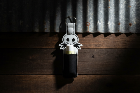 Skeleton Lip Balm Holder Keychain by Stitching Critters
