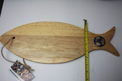 Mi Beach Rocks Fish Tail Board with Petoskey Stone Inlay
