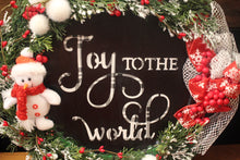 Load image into Gallery viewer, Joy to the World Christmas Wreath by Sheri Gulla
