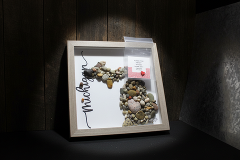 Michigan Rocks Shadow Box Art by Art By Amy