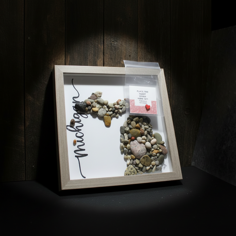 Michigan Rocks Shadow Box Art by Art By Amy