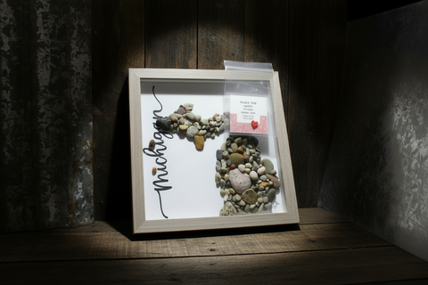 Michigan Rocks Shadow Box Art by Art By Amy