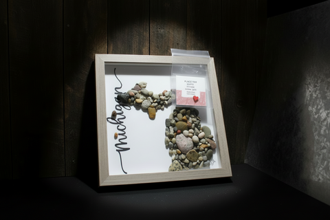 Michigan Rocks Shadow Box Art by Art By Amy