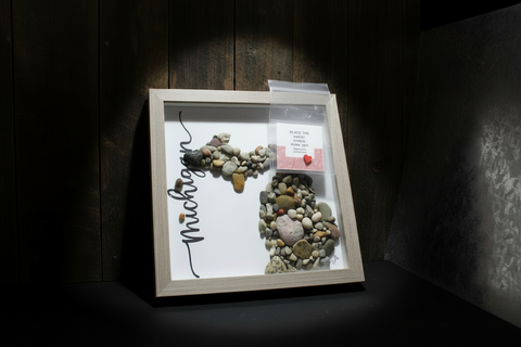 Michigan Rocks Shadow Box Art by Art By Amy