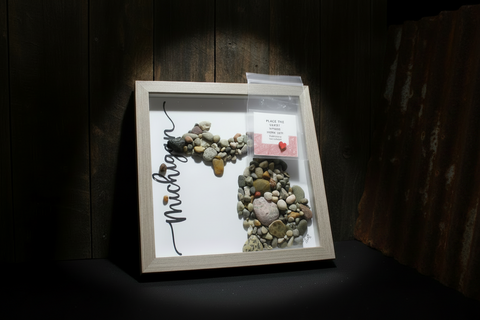 Michigan Rocks Shadow Box Art by Art By Amy
