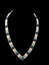 Load image into Gallery viewer, 10&quot; Herringbone Beaded  Black/Pink/Gray Necklace by Outrageously Millie
