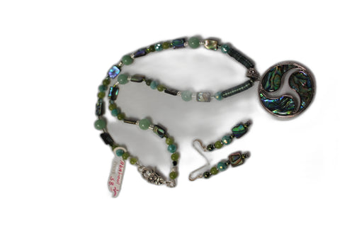 Outrageously Millie Abalone Trishell Pendant Jewelry Set