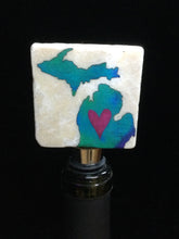 Load image into Gallery viewer, MI Heart Wine Stopper by Ravaged Barn
