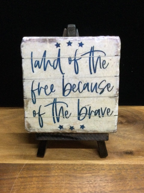 Land of the Free Tile w/ Easel by Ravaged Barn