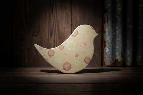 Floral Bird Decorative Block – by Fine Crafts by Etti