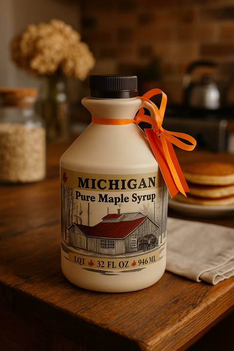 32 fl. Ounces US Grade A Pure Michigan Dark Robust Taste Maple Syrup