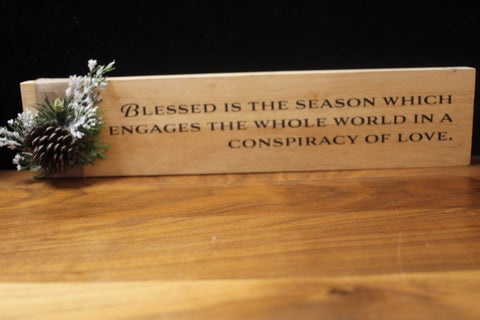 Blessed in the Season Wood Sign 15 inch