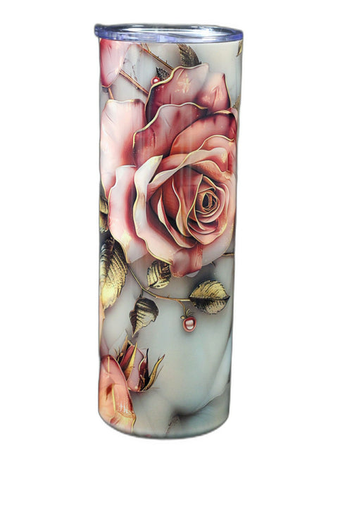 Pink Roses 20 ounce travel cup