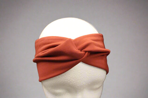 Brick Red Soft Stretch Twist Headband - Adult