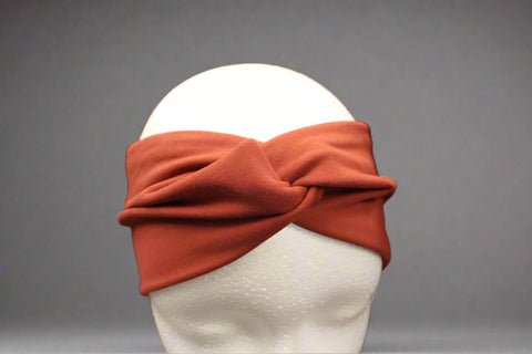 Brick Red Soft Stretch Twist Headband - Adult