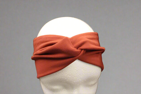 Brick Red Soft Stretch Twist Headband - toddler