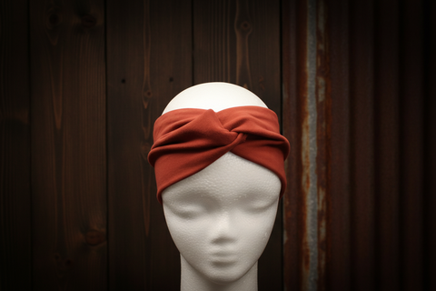 Brick Red Soft Stretch Twist Headband - toddler