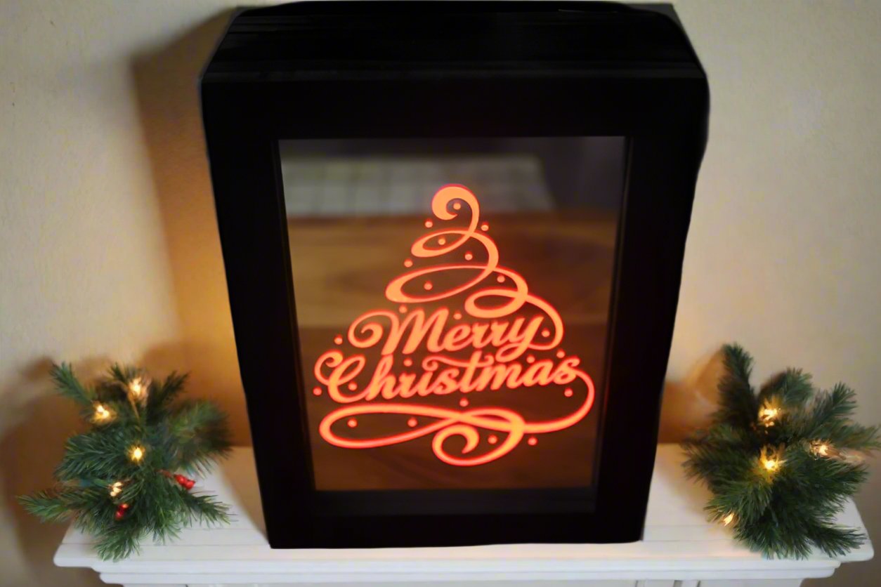 Merry Christmas Light up box by Sheri Gulla