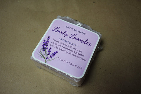 Artisan Made Lovely Lavender Tallow Bar Soap