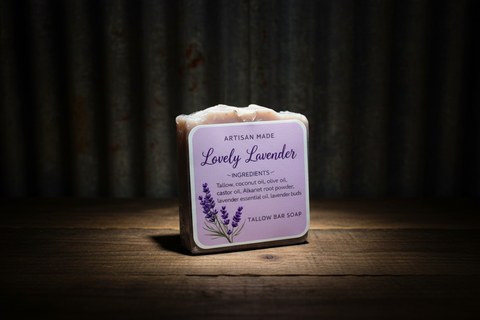 Artisan Made Lovely Lavender Tallow Bar Soap
