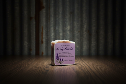 Artisan Made Lovely Lavender Tallow Bar Soap