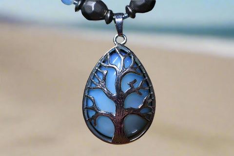 12" Opalized Tree of Life Necklace & Earrings Set by Outrageously Millie