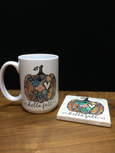 Load image into Gallery viewer, Hello Fall Coffee Mug and Coaster Gift Set by The Ravaged Barn
