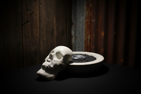 Concrete Flame Skull Fire Bowl by Concrete Flame MI