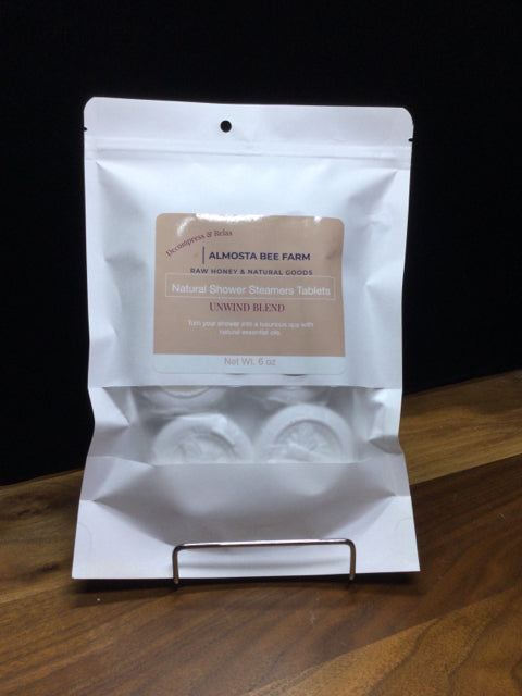 Natural Shower Steam Tablets UNWIND BLEND by Almosta Bee Farm