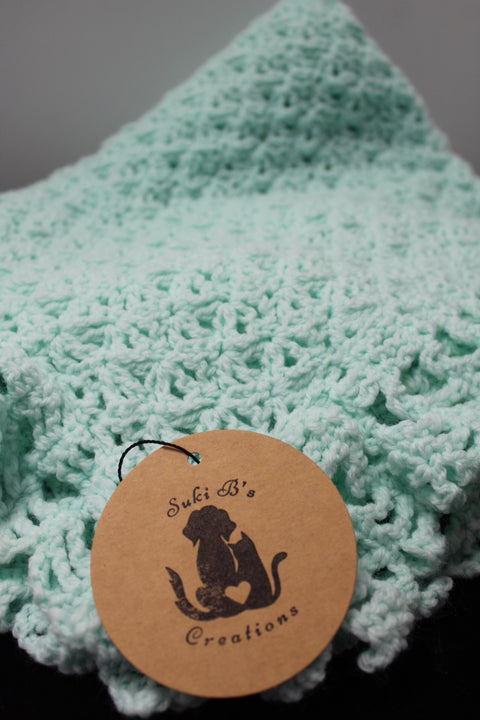 Mint Crochet Baby Blanket by Suki Bs Creations