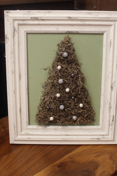 Sheri Gulla Design One of a Kind Moss Christmas tree on Green