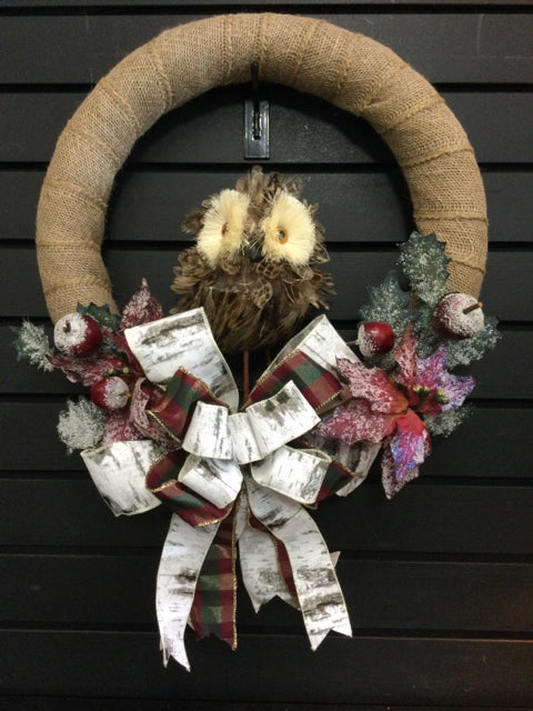 Owl Wreath by Red Brick Wreath