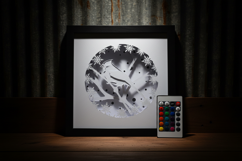 Cardinal Winter Scene LED Shadow Box