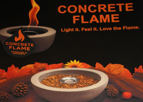 White Stone Fire Bowl by Concrete Flame MI
