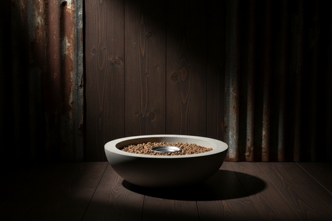 White Stone Fire Bowl by Concrete Flame MI