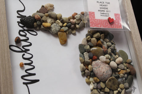 Michigan Rocks Shadow Box Art by Art By Amy