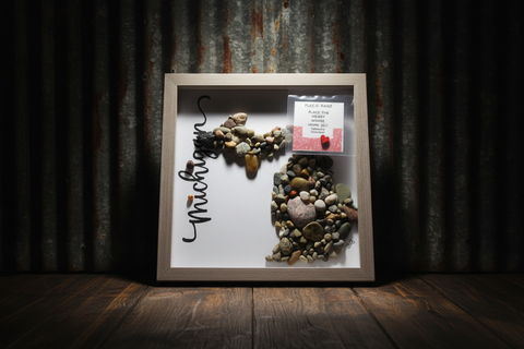 Michigan Rocks Shadow Box Art by Art By Amy