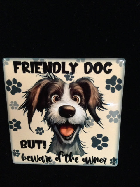 Friendly Dog Coaster by June Bug