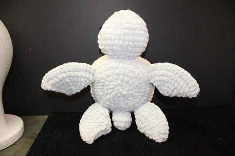Handmade Plush Sea Turtle – Icy Blue and Cream by Pillows and Plush