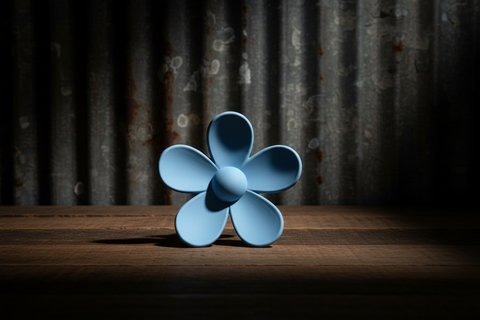Large STEEL BLUE Flower Hair Clip by Almosta Bee Farm