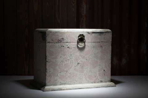 Shabby Chic Floral Keepsake Box with Lid – Rose Pattern (12.5" x 9.75" x 7.5")