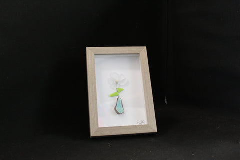 Flower Tumbled Glass Shadow Box by Art by Amy