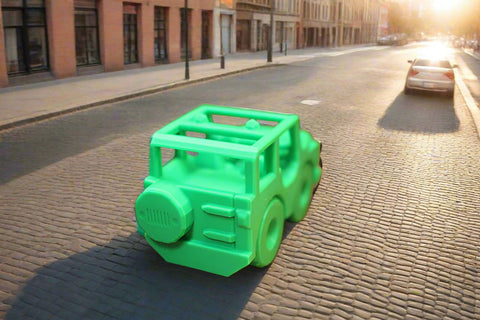 3-D Printed Green Offroad Vehicle by AMLinspirations Toys