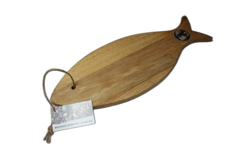 Mi Beach Rocks Fish Tail Board with Petoskey Stone Inlay