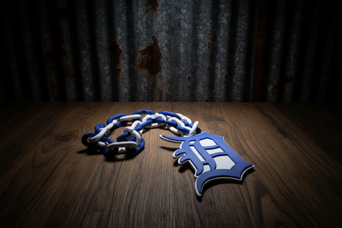 Detroit Tigers White 3-d Printed Necklace