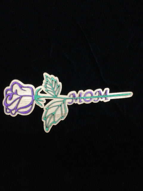 A Purple Rose Magnet for Mom by JeMar Creations