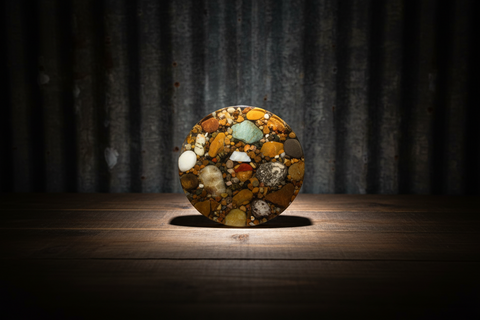 Mi Beach Rocks Natural Stone and Resin Cork Coaster