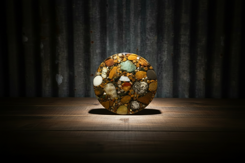 Mi Beach Rocks Natural Stone and Resin Cork Coaster