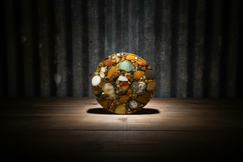 Mi Beach Rocks Natural Stone and Resin Cork Coaster
